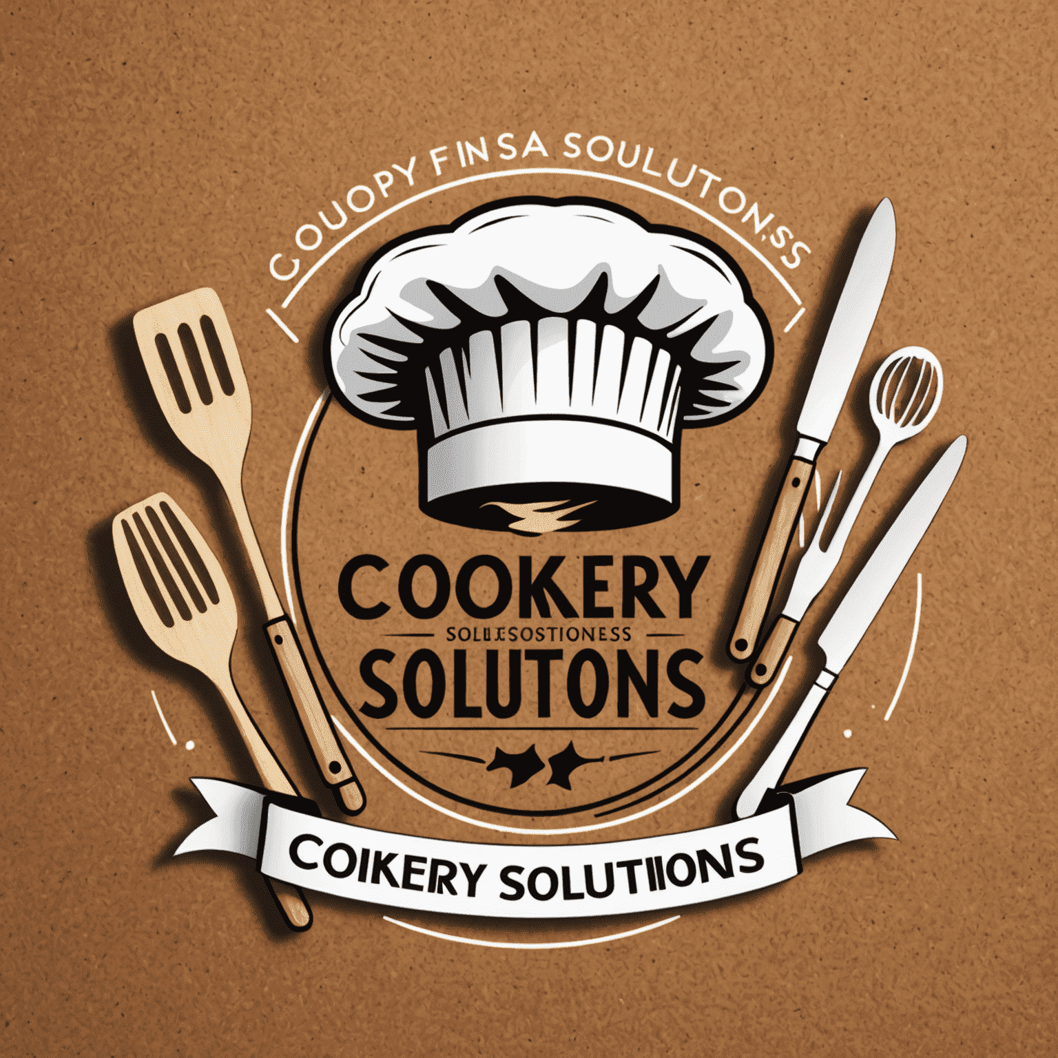 Cookery Solutions logo featuring a chef's hat and cooking utensils
