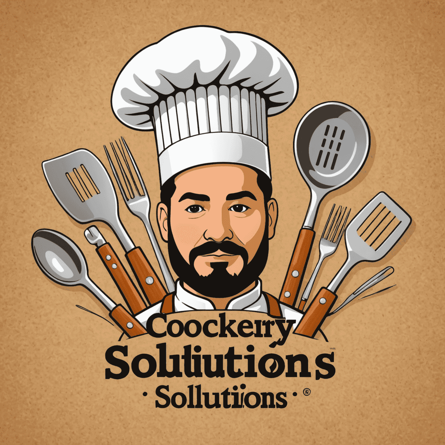 Cookery Solutions logo featuring a chef's hat and cooking utensils