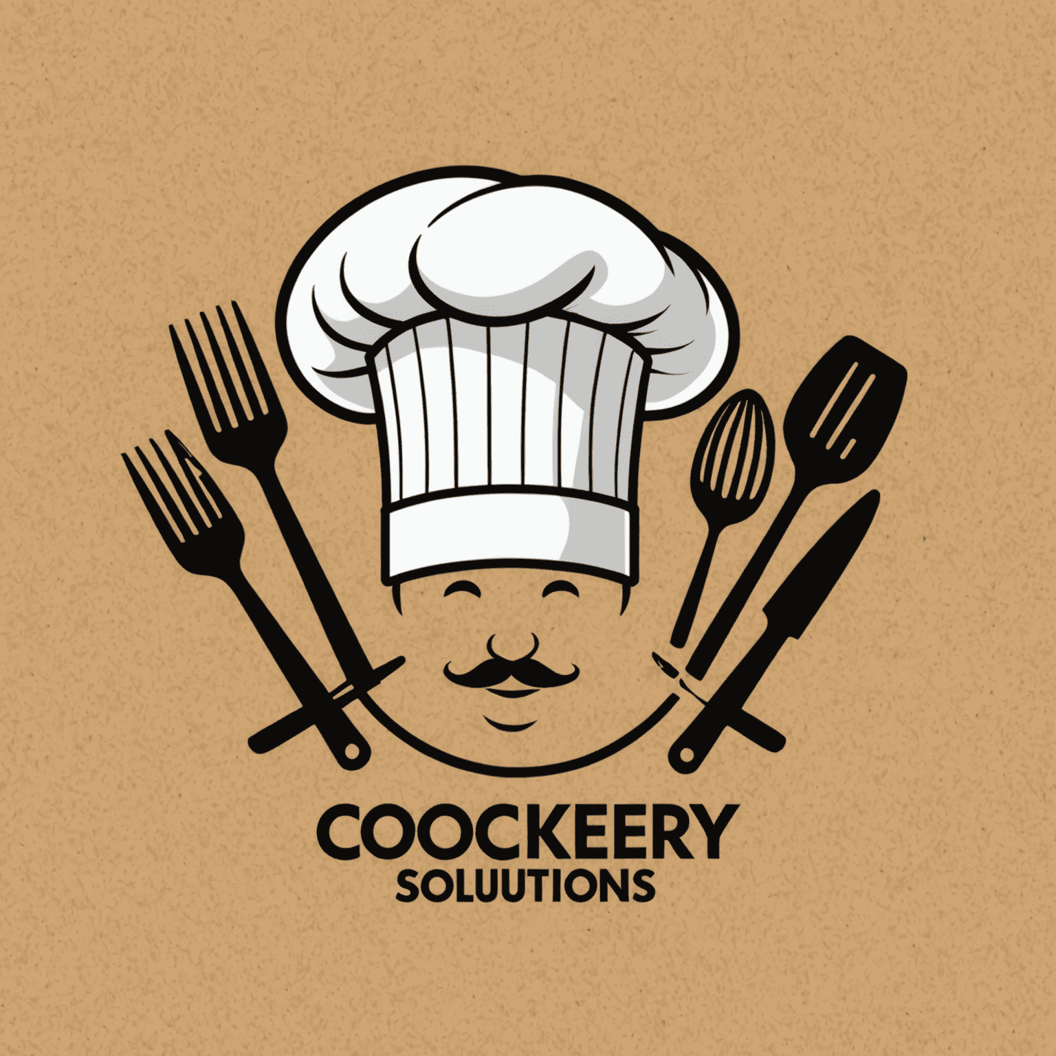 Cookery Solutions logo featuring a chef's hat and cooking utensils