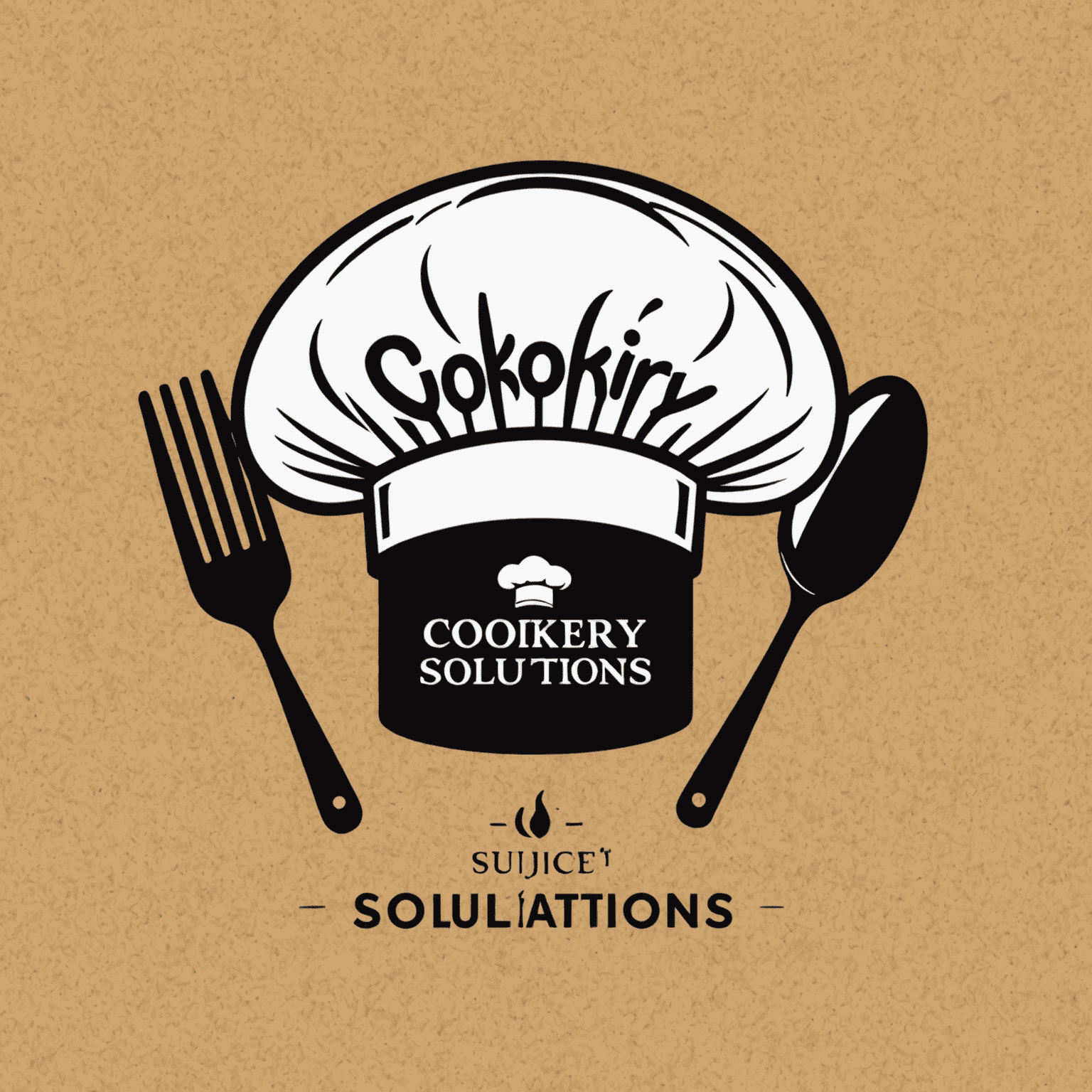 Cookery Solutions logo featuring a chef's hat and cooking utensils